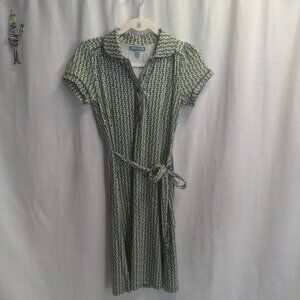 Louie Lucie Size Small Dress in Greens, Blue, and Cream